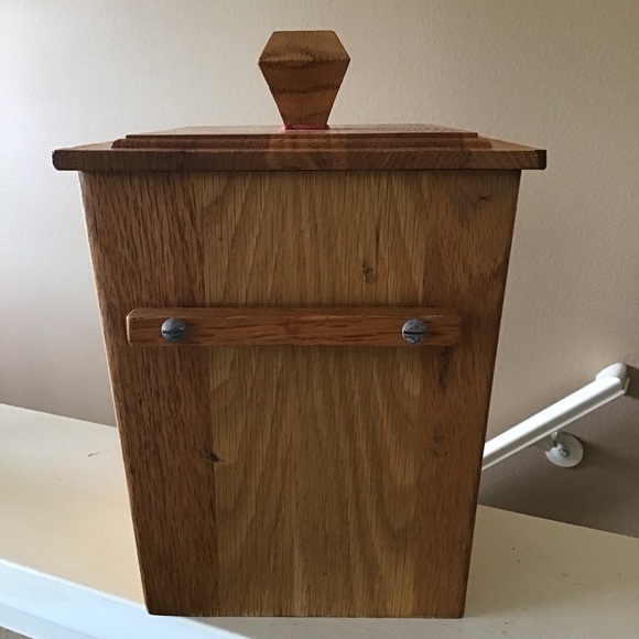 Vintage Wooden Handmade Square Ice Bucket with Lid - Picture 4 of 6